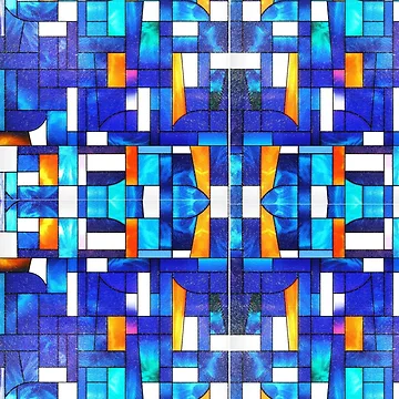 Artwork thumbnail, Colorful Bleu Space Glass Pattern by PatternLegend