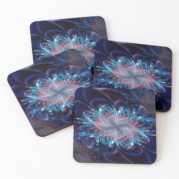 Item preview, Fractal Flower Shaped Jewellery Blue-Purple designed and sold by miraminerva09.