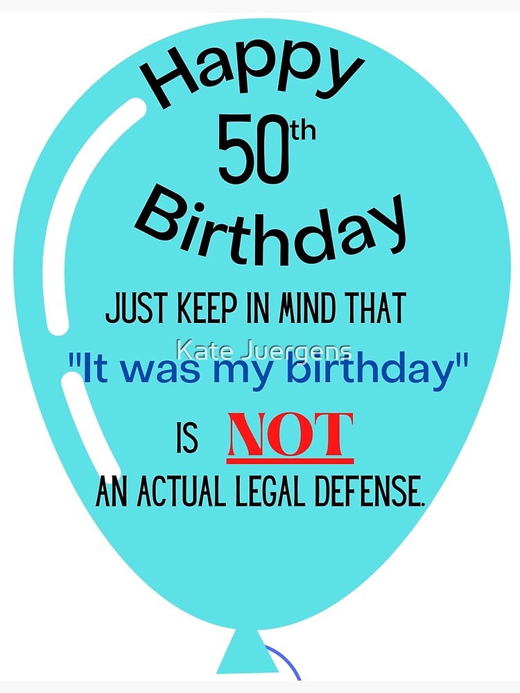 Happy 50th Birthday Poster for Sale by Kate Juergens