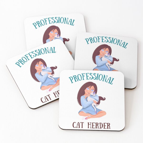 Item preview, Professional Cat Herder - Blue Cat Girl for Cat Lovers Funny Cute designed and sold by JoyTop.