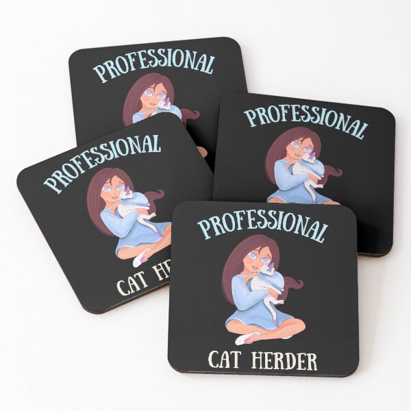 Item preview, Professional Cat Herder - Cute Blue Cat Girl for Cat Lovers and Owners designed and sold by JoyTop.