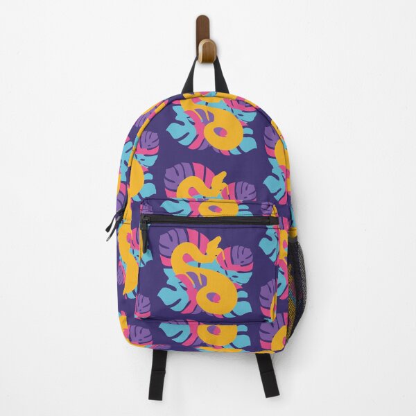 Item preview, Snake in Retro Bright Colours Monstera Leaves designed and sold by Nerdynoods.