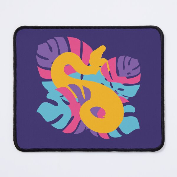 Item preview, Snake in Retro Bright Colours Monstera Leaves designed and sold by Nerdynoods.