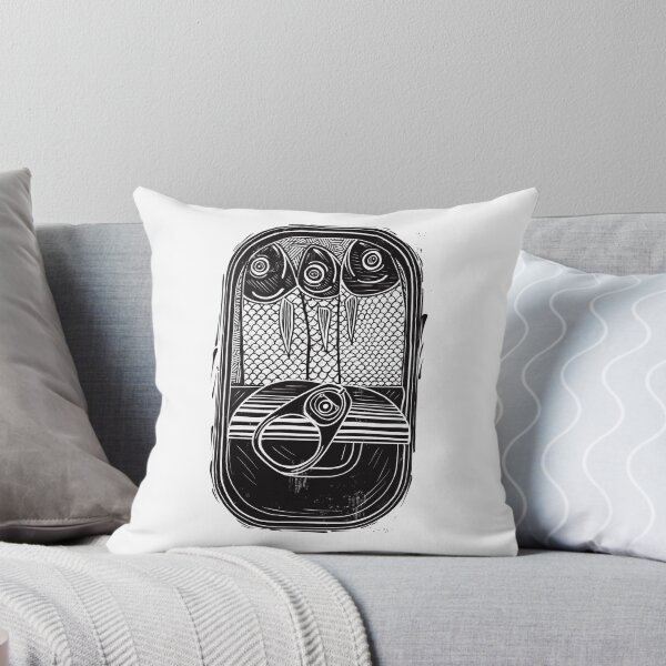 Item preview, Tin Of Sardines Black & White Linocut designed and sold by Adam Regester.