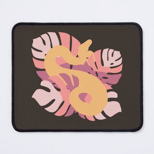 Item preview, Snake in Soft Pink Dune Sands Colour Monstera Leaves designed and sold by Nerdynoods.