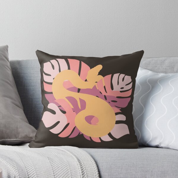 Item preview, Snake in Soft Pink Dune Sands Colour Monstera Leaves designed and sold by Nerdynoods.