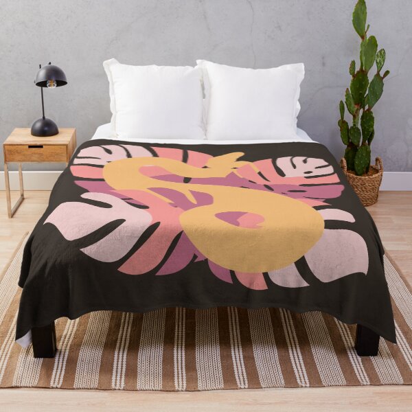 Item preview, Snake in Soft Pink Dune Sands Colour Monstera Leaves designed and sold by Nerdynoods.