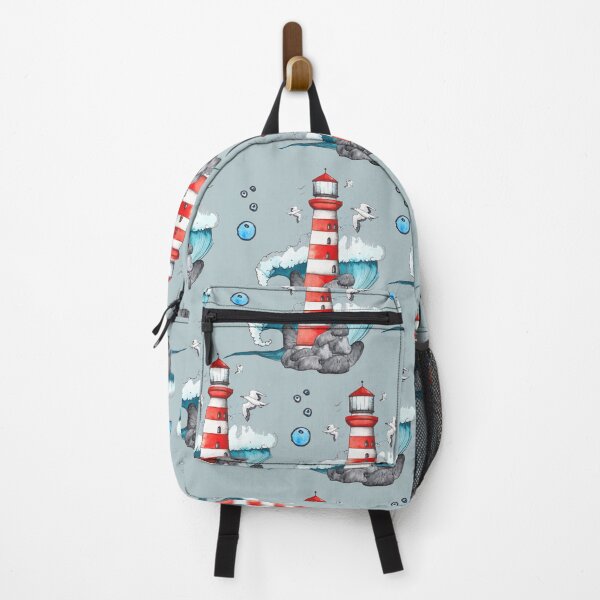Artikelvorschau, Lighthouse Seagull Waves Nautical Pattern entworfen und verkauft von jodotodesign.