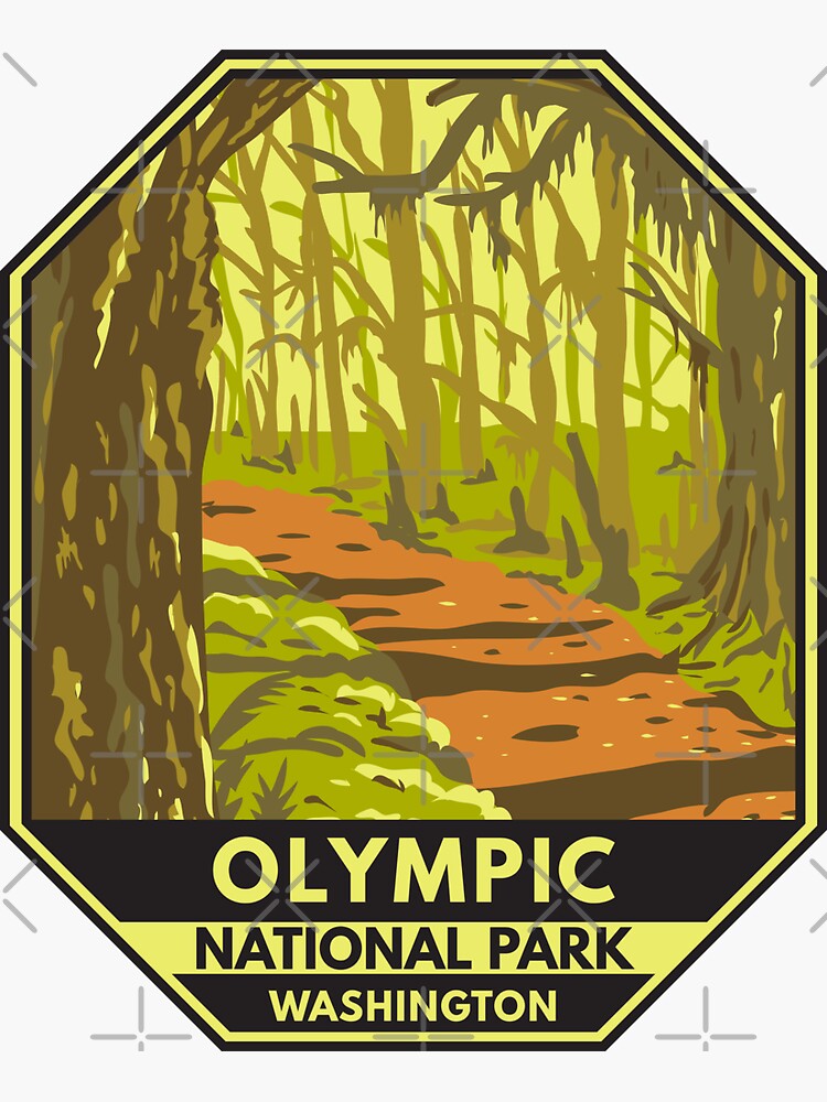 Olympic National Park Washington Hoh Rainforest Emblem | Sticker