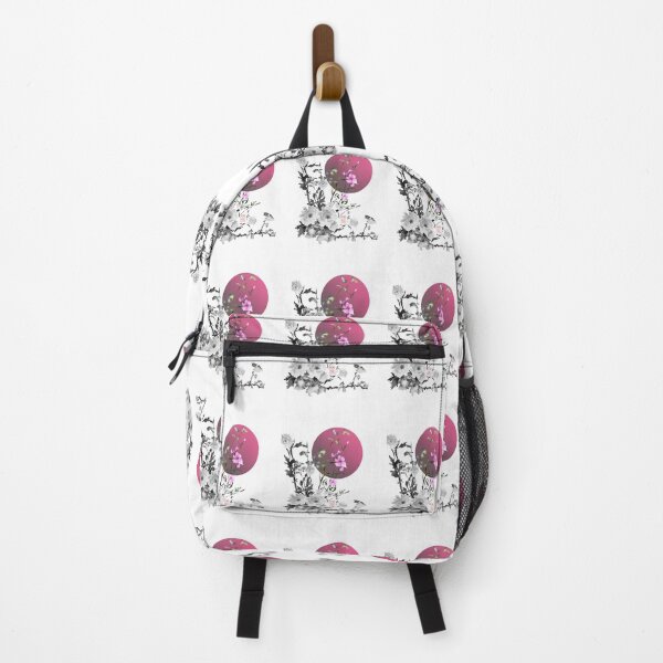 Item preview, Pretty sumie style watercolor of flowers and a big red moon designed and sold by CuisineCat.