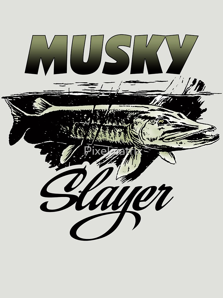 Musky fish slayer Muskie fishing Essential T-Shirt for Sale by Pixelmatrix