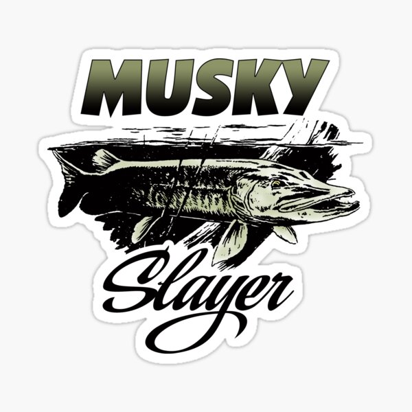 Musky fish slayer Muskie fishing Sticker for Sale by Pixelmatrix