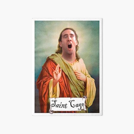 Vista previa del artículo con la obra «San Nicolas Cage el Glorioso», diseñado y vendido por Nutmeg-Emporium.
