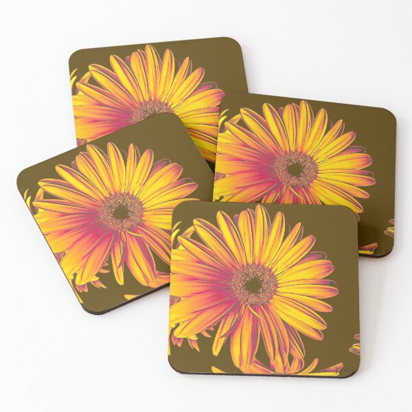 Item preview, Yellow Orange Daisy Modern Floral Art A024 designed and sold by byNicol.