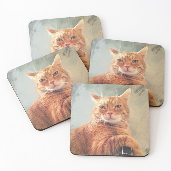 Item preview, Red cat on a chair designed and sold by evk-art.
