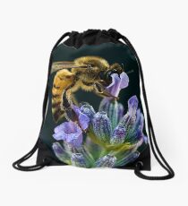 Lavender Bee Drawstring Bag