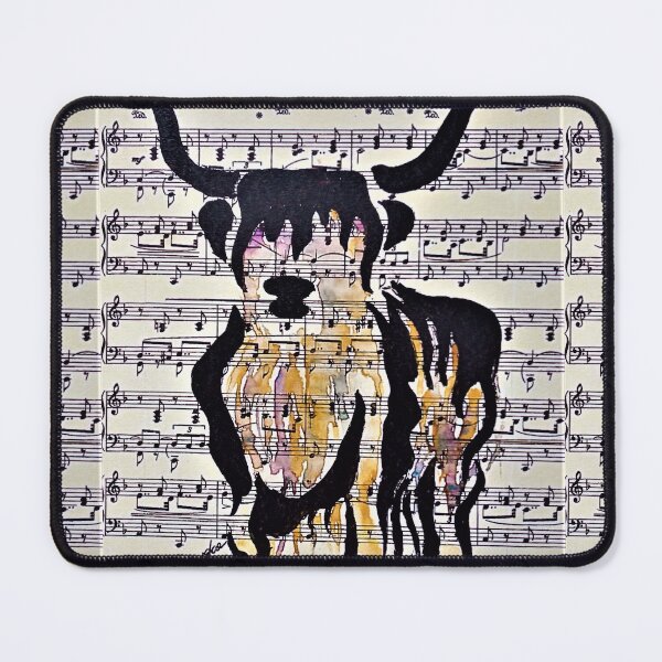 Item preview, Highland scotish cow, scotland, music sheet, countryside, farm animals, meadow designed and sold by NessArtByEwa.