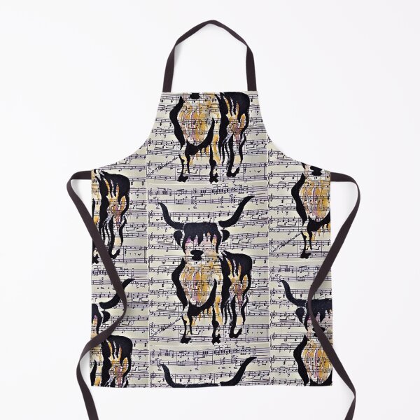 Item preview, Highland scotish cow, scotland, music sheet, countryside, farm animals, meadow designed and sold by NessArtByEwa.