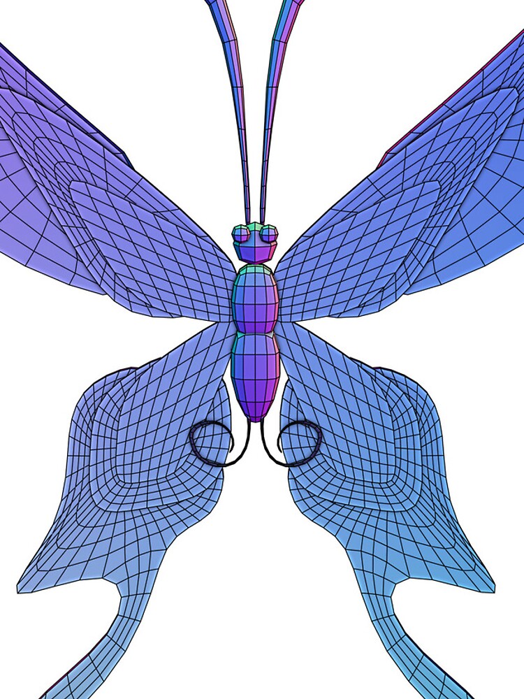 Thumbnail 4 of 4, iPhone Case, Wireframe 3D Butterfly designed and sold by Razor3D.