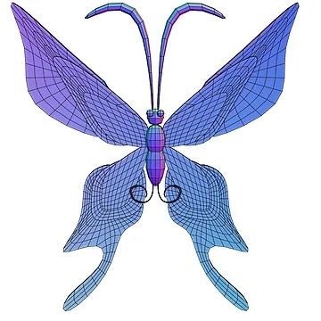 Artwork thumbnail, Wireframe 3D Butterfly by Razor3D