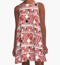 Yuchi Red Square A-Line Dress