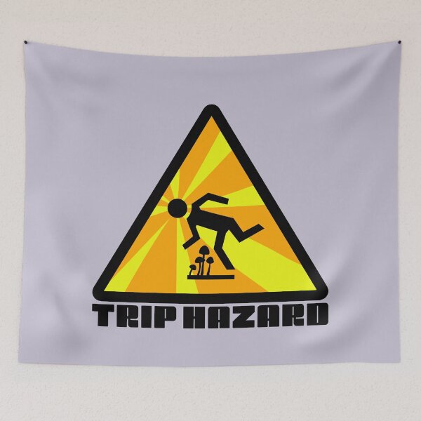 Item preview, Yellow Trip Hazard Psychedelic Warning Sign designed and sold by Normandie Rainwater.