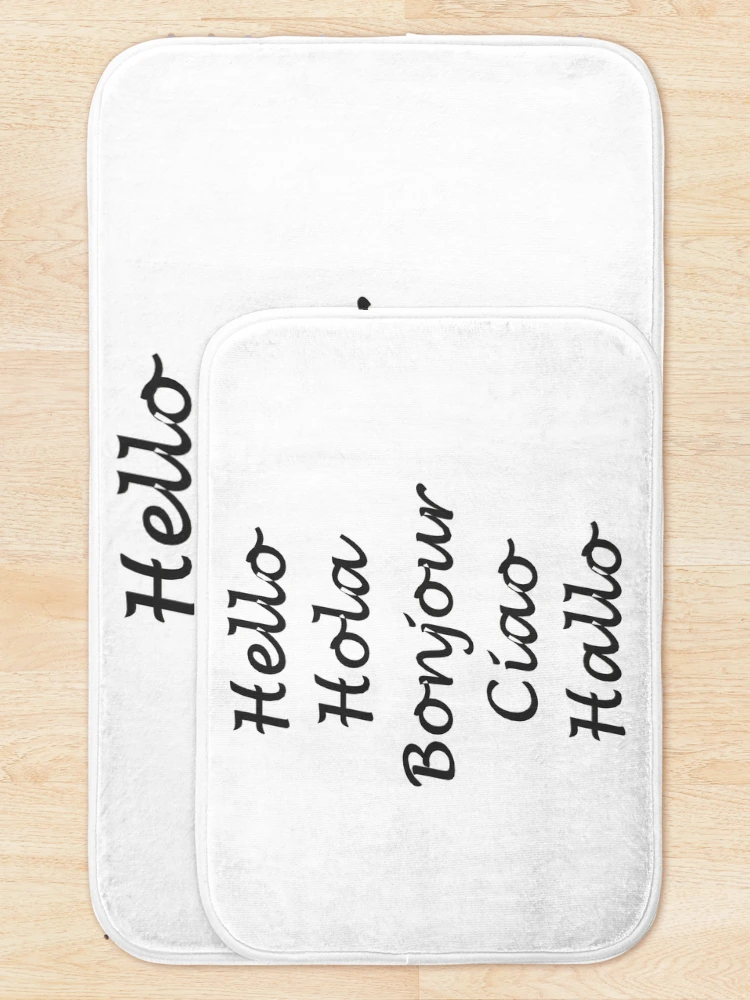 Thumbnail 5 of 6, Bath Mat, Hello In Different Languages designed and sold by superchele.