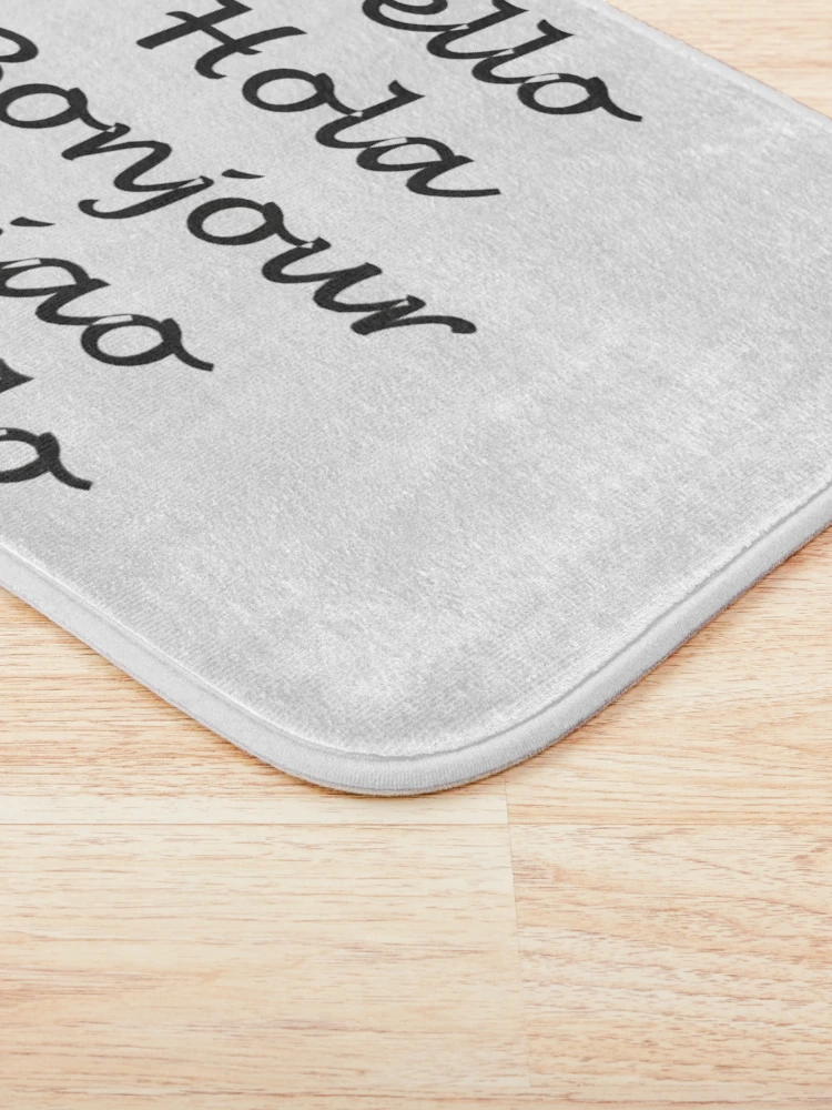 Thumbnail 3 of 6, Bath Mat, Hello In Different Languages designed and sold by superchele.
