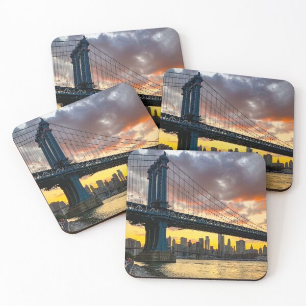 Item preview, Manhattan Bridge Skyline Sunset Brooklyn New York City  designed and sold by eleonoraingrid.