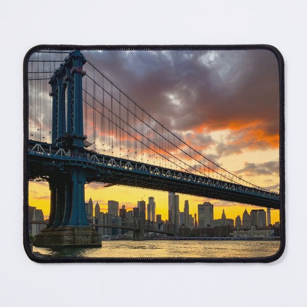 Item preview, Manhattan Bridge Skyline Sunset Brooklyn New York City  designed and sold by eleonoraingrid.