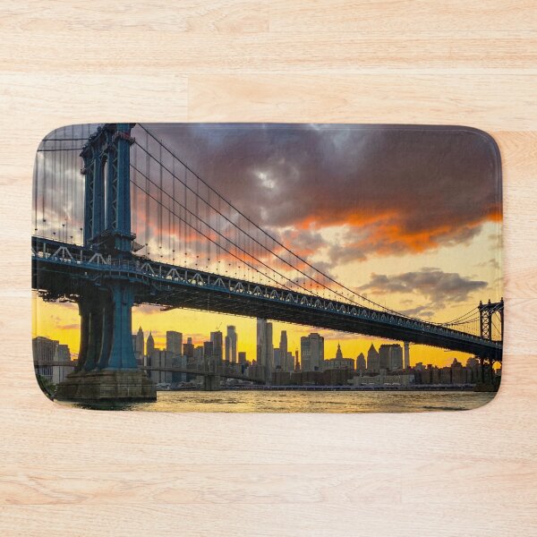 Item preview, Manhattan Bridge Skyline Sunset Brooklyn New York City  designed and sold by eleonoraingrid.