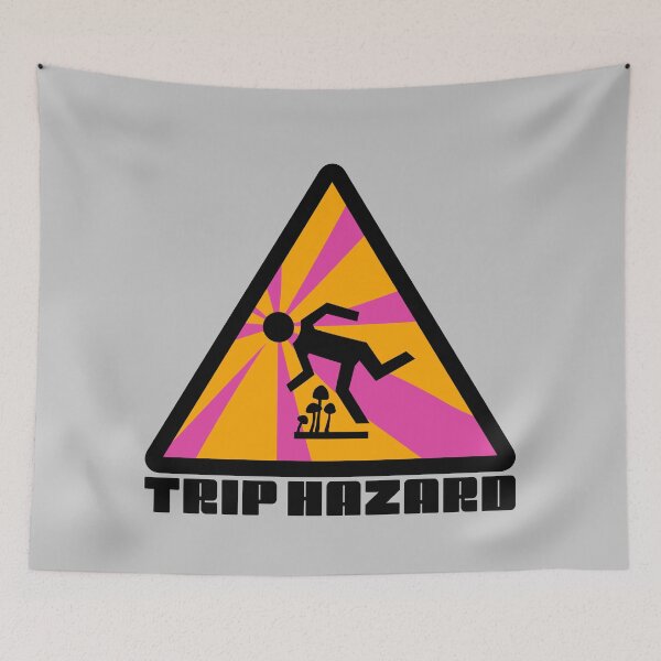 Item preview, Pink Trip Hazard Psychedelic Warning Sign designed and sold by Normandie Rainwater.