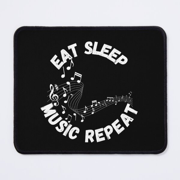 Item preview, Eat Sleep Music Repeat Notes Sheet In Black designed and sold by LuckyKermit.