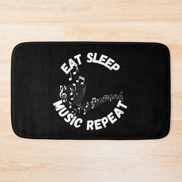 Item preview, Eat Sleep Music Repeat Notes Sheet In Black designed and sold by LuckyKermit.