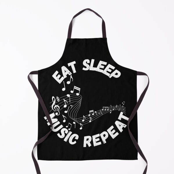 Item preview, Eat Sleep Music Repeat Notes Sheet In Black designed and sold by LuckyKermit.