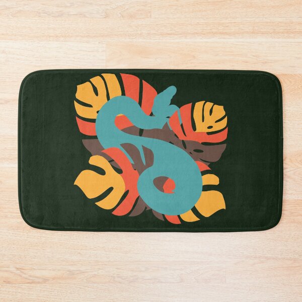 Item preview, Snake in Campfire River Colour Monstera Leaves designed and sold by Nerdynoods.