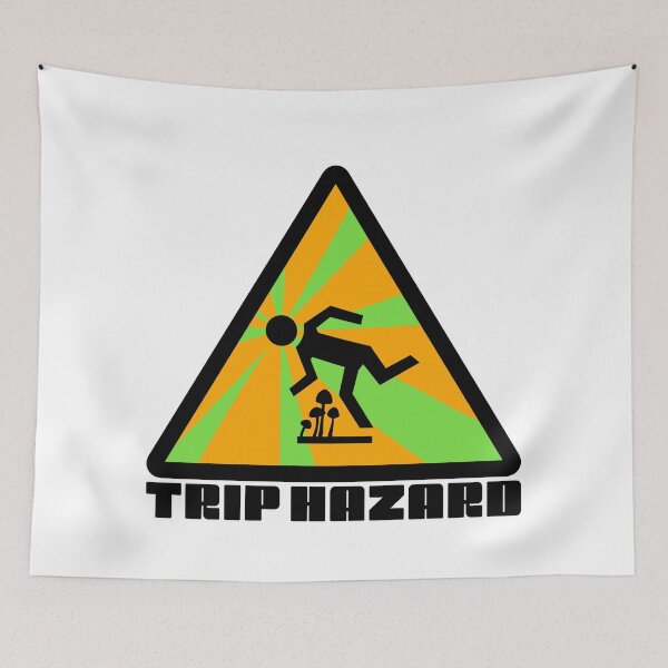 Item preview, Green Trip Hazard Psychedelic Warning Sign designed and sold by Normandie Rainwater.