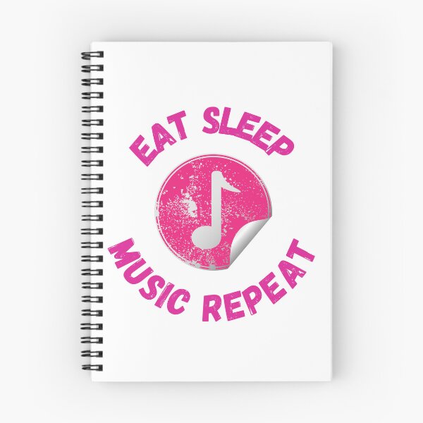 Item preview, Eat Sleep Music Repeat Eighth Note Pink designed and sold by LuckyKermit.