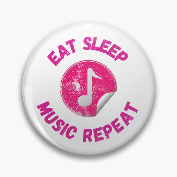 Item preview, Eat Sleep Music Repeat Eighth Note Pink designed and sold by LuckyKermit.