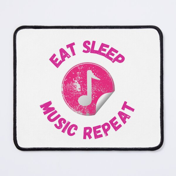 Item preview, Eat Sleep Music Repeat Eighth Note Pink designed and sold by LuckyKermit.