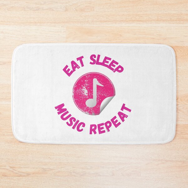 Item preview, Eat Sleep Music Repeat Eighth Note Pink designed and sold by LuckyKermit.