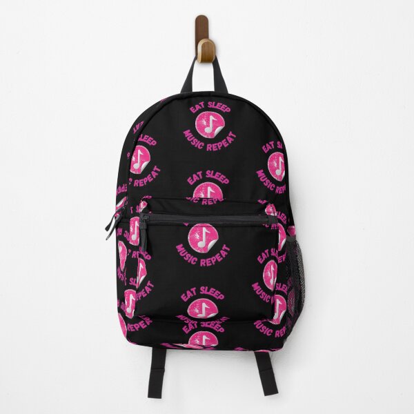 Item preview, Eat Sleep Music Repeat Eighth Note Pink In Black designed and sold by LuckyKermit.