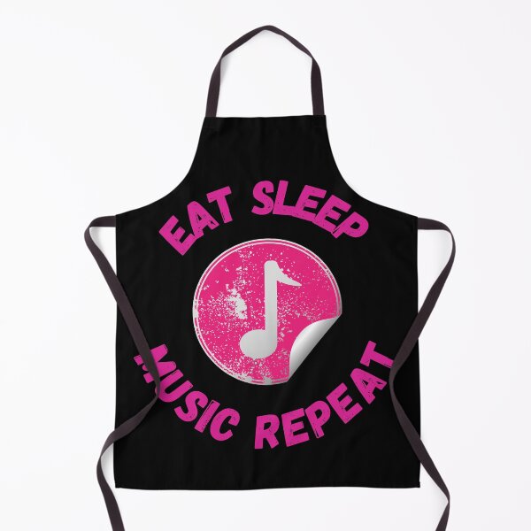 Item preview, Eat Sleep Music Repeat Eighth Note Pink In Black designed and sold by LuckyKermit.