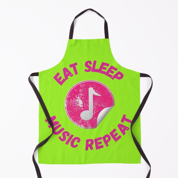 Item preview, Eat Sleep Music Repeat Eighth Note Pink In Lime designed and sold by LuckyKermit.