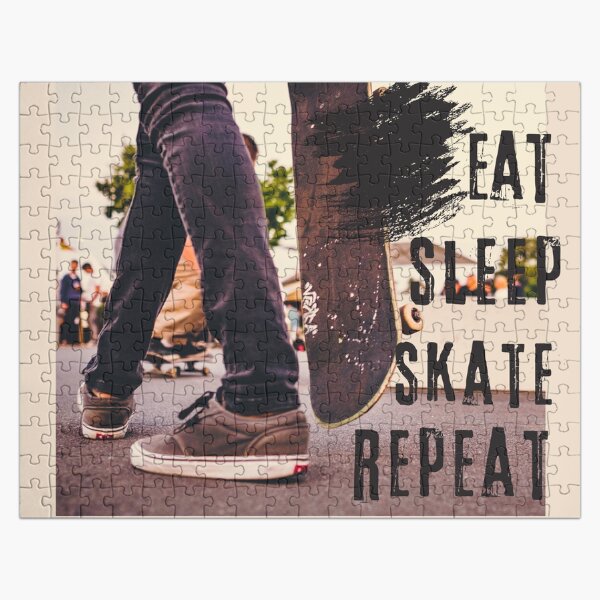 Item preview, Eat Sleep Skate Repeat Skater Guy Walking designed and sold by LuckyKermit.