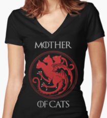 Mother of Cats Women's Fitted V-Neck T-Shirt