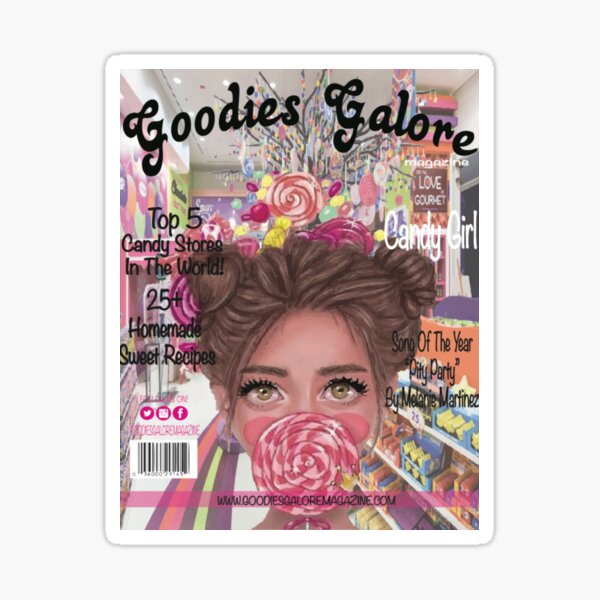 "Candy Girl Magazine Cover Design" Sticker by TaliahDesigns Redbubble