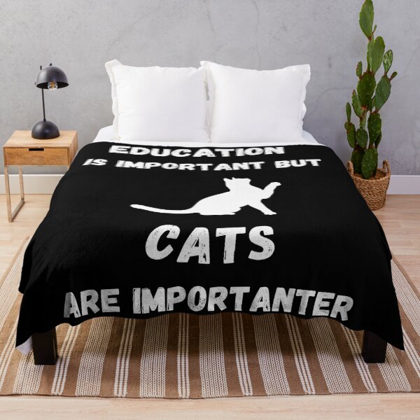 Item preview, Education Is Important But Cats Are Importanter In Black designed and sold by LuckyKermit.