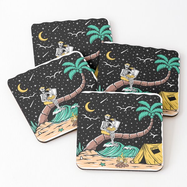 Item preview, Eat Pizza on the Beach at Night designed and sold by Ala Muk.