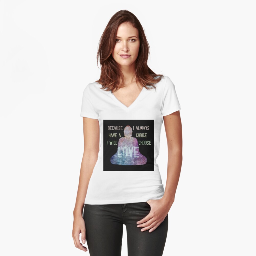 Item preview, Fitted V-Neck T-Shirt designed and sold by BeachBuddha.